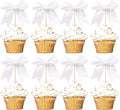24 PCS Bow Cupcake Toppers Bowknot Cake Toppers Bow Cupcake Picks Bowknot by ZHUOWEISM