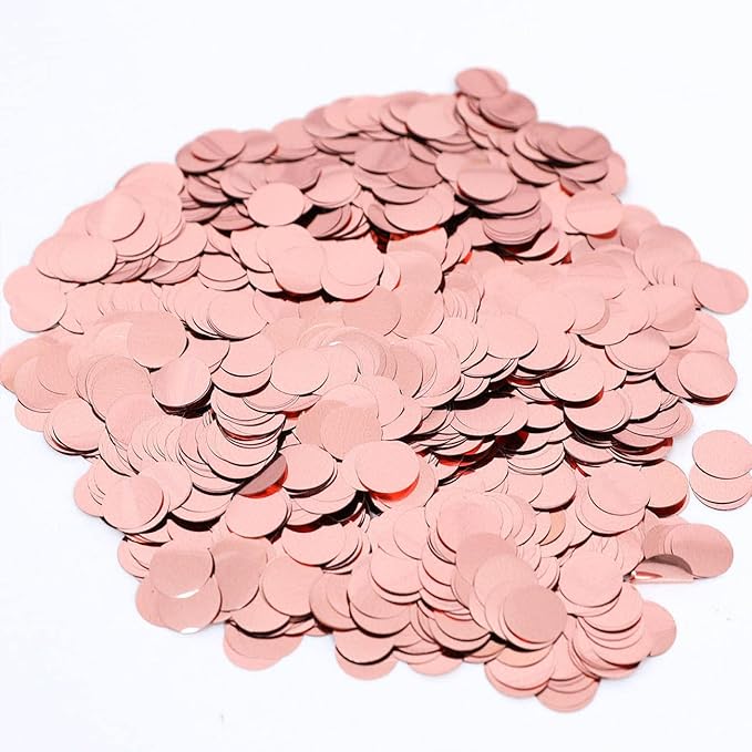 Rose Gold Metallic Foil Confetti Round Dots Glitter Table Confetti by SIPRKAICT