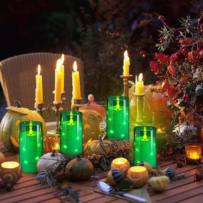 NURADA Flickering Flameless Candles: Built-in Star String Acrylic Battery LED - Image 6