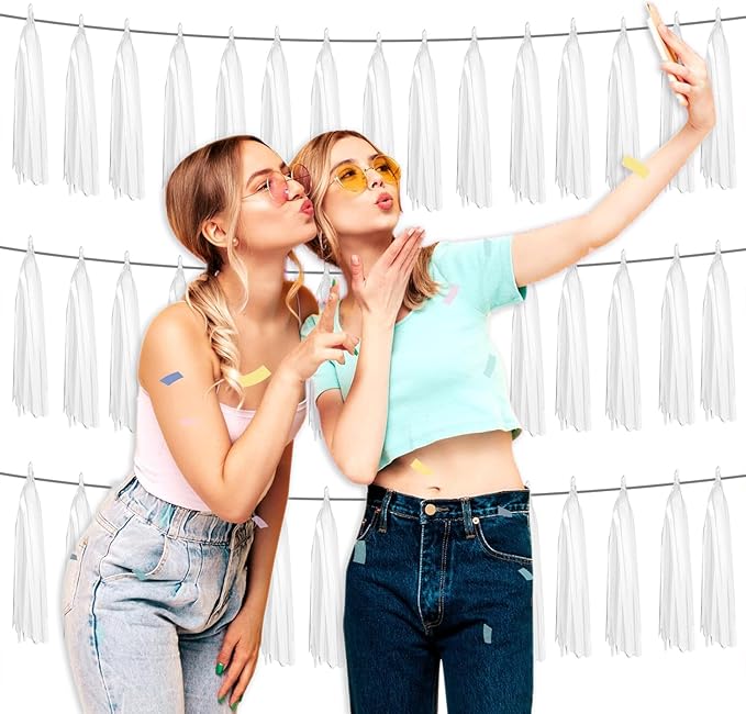 3P Metallic Fringe Banner Garland Foil Tinsel Streamer Wall Hanging Curtain - Image 5