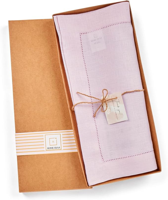 Pink Table Runner 90 inches Long – 100% Pure Linen Hemstitch 14 x 90 Inch Table - Image 5