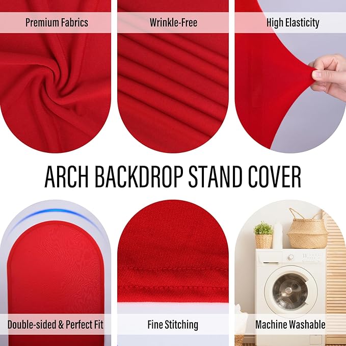 LEBENGURU Upgraded 6FT Wedding Arch Cover, Round Top Chiara Stand Covers - Image 3