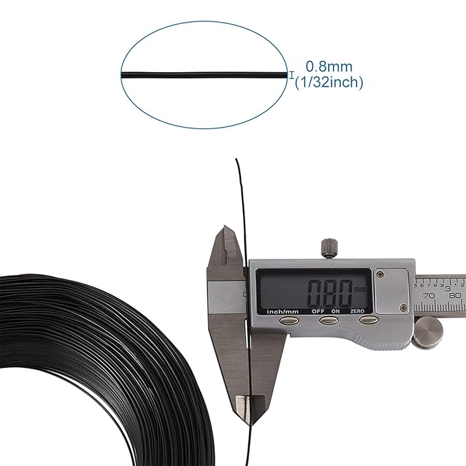 Fashewelry 984 Feet 0.8mm Black Aluminum Wire Bendable Metal Craft Wire String - Image 3