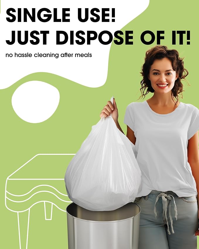 Pureegg Plastic Table Cloth Disposable 10 Pack, Decorative Tablecloths - Image 5