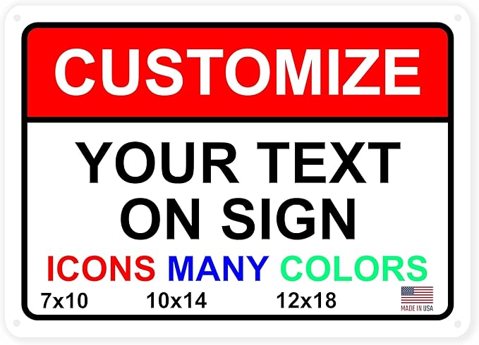 Custom Signs Outdoor Metal for Home Office Business, Personalized, Man Cave by avgrafx