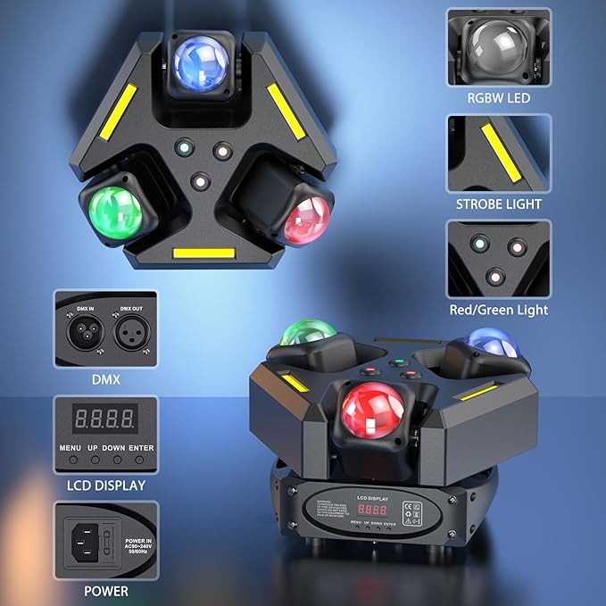 6-Pack Moving Head Stage Lights 9 X 10W LED DJ Lighting - Image 3