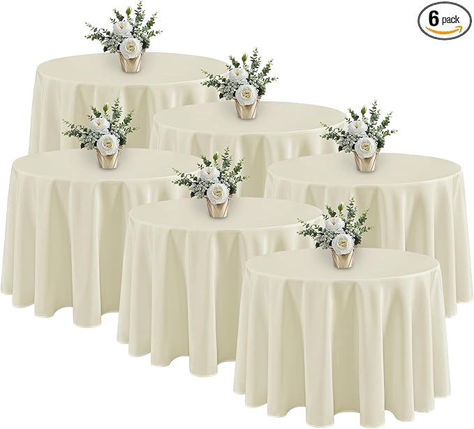 Fitable 6 Pack Ivory Tablecloths by Fitable