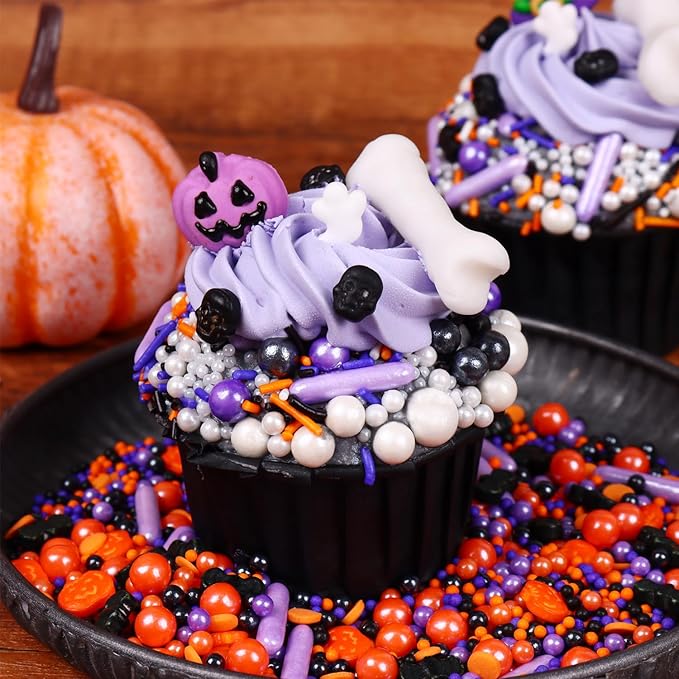 Edible Halloween Sprinkles for Cake Decorating 7ounce, Pumpkin Bats Sprinkles - Image 3