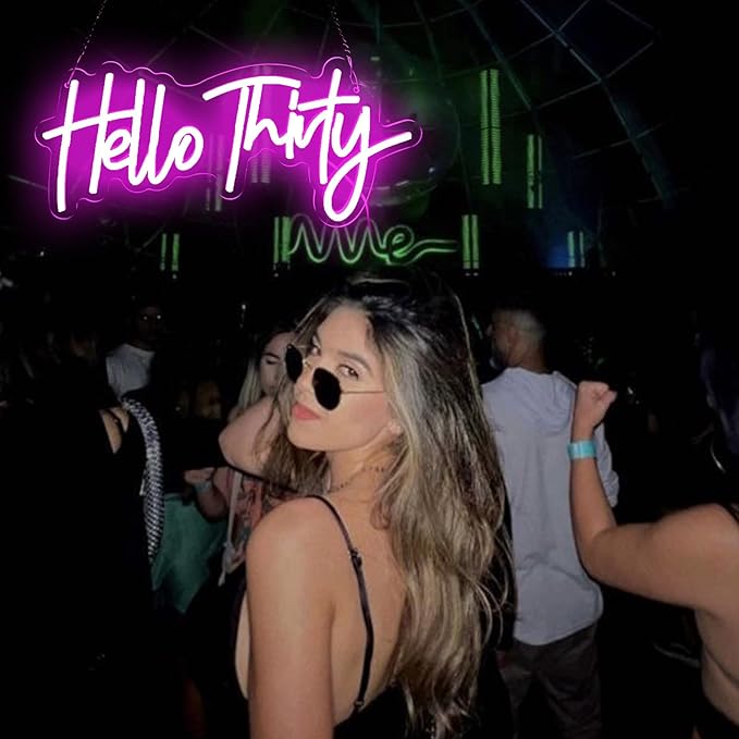 Pink Hello Thirty Neon Sign for Wall - Image 7