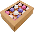 BAKELUV Brown 12 Cupcake Boxes, Cupcake Containers | 13x9.5x4, 50 Pack by BAKELUV