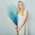 Faux Pampas Grass Decor, 6 Stems Artificial Pampas Grass by EVODIS