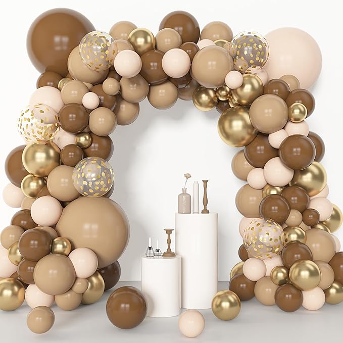 Amandir 153pcs Brown Balloon Garland Arch Kit, Different Sizes 18 12 10 5 inch - Image 5