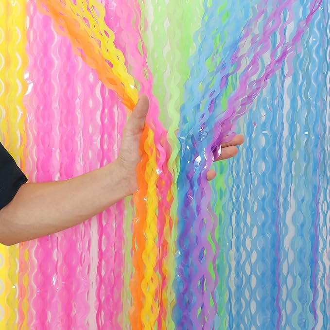 4 Pack Colorful Foil Fringe Curtain Backdrop by CYLMFC
