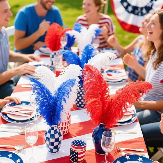 Holmgren Red White and Blue Ostrich Feathers - Image 6