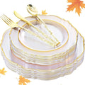 Liacere 150PCS Clear Gold Plastic Plates by Liacere