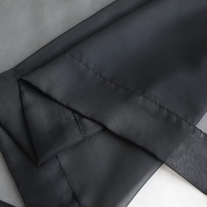 Window Black Sheer Curtains 60 Inches Width 84 Inches Long 2 Panels Sheer - Image 5