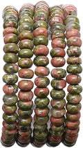 Natural Unakite Stone Rondelle 4x6mm Loose Semi Gemstone Beads by Beadia