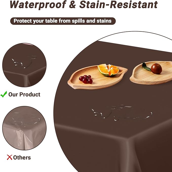 QZYL 4 PCS Plastic Table Cover, 54x108 Inches Waterproof Table Cover, - Image 3