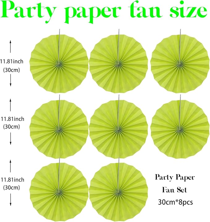 BARTHEW Green Graduation Party Decor, Tropical Party Decorations, 12in Hanging - Image 2
