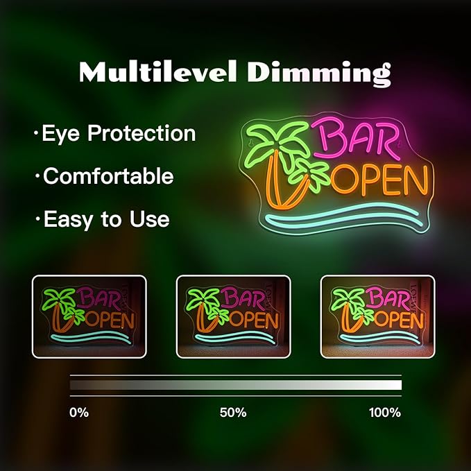 Ineonlife Coconut Tree Open Neon Sign Bar Neon Signs - Image 5