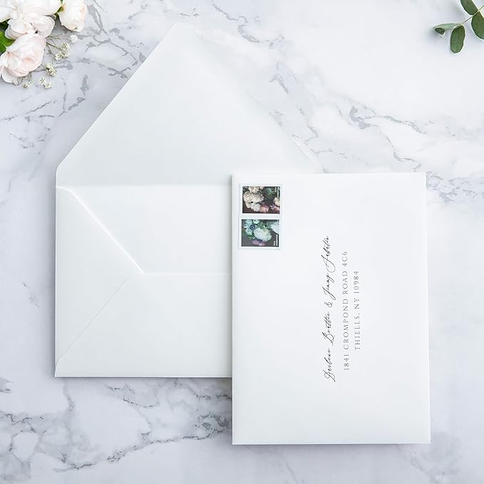 PONATIA 50PCS A7 Euro Flap Envelopes, 5.25 x 7.25'' Ivory Envelopes - Image 4