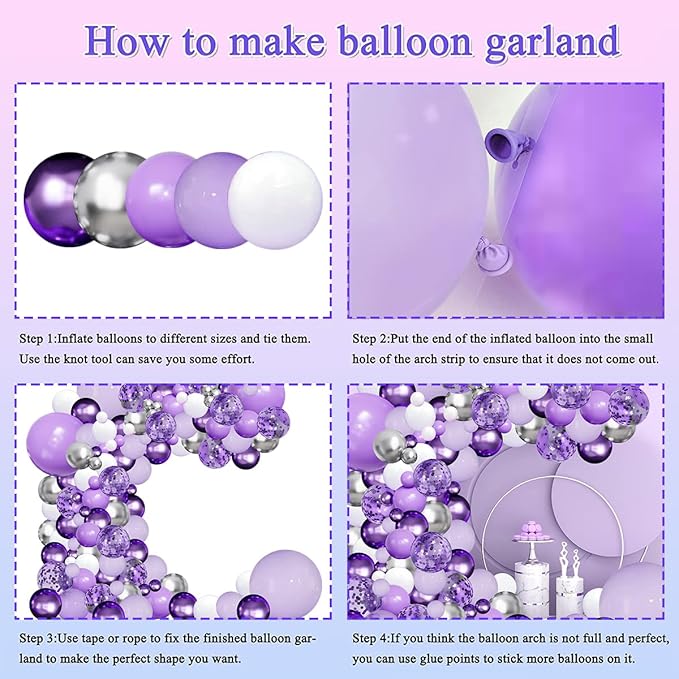 Purple Balloons Garland Arch Kit - Image 3