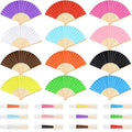 12 Pieces Hand Held Bamboo Folding Fans Paper Fans Handheld by Bringsparkletoeverydaylife
