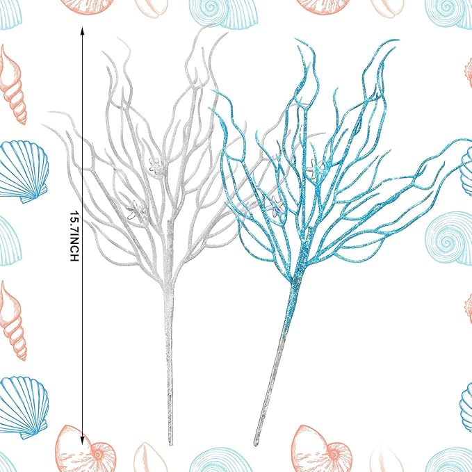 8 Pcs Blue White Coastal Ornaments - Image 2