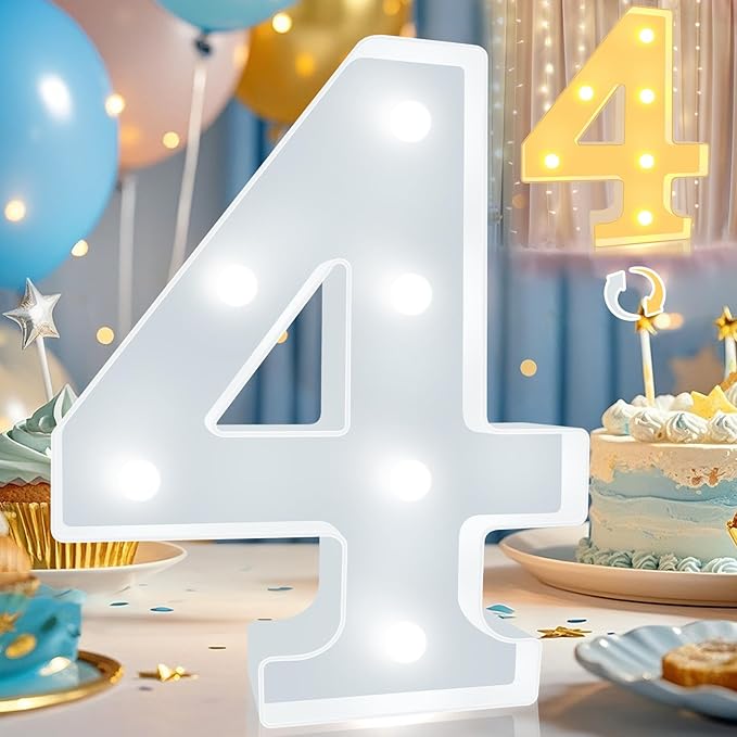 Pooqla LED Light Up Numbers, Warm White and Cool White Decorative Lighted by Pooqla