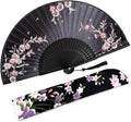 Amajiji 8.27" Hand Held Bamboo Silk Folding Fan Hand Fan, Chinese/Japanese by Amajiji