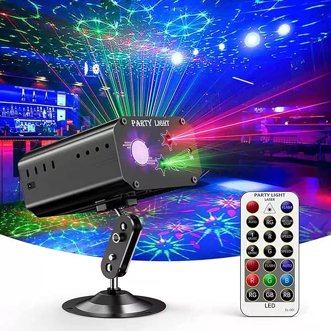 Mini Party Lights Dj Disco Strobe Stage Lights Sound Activated Laser Llights by SPOOBOOLA