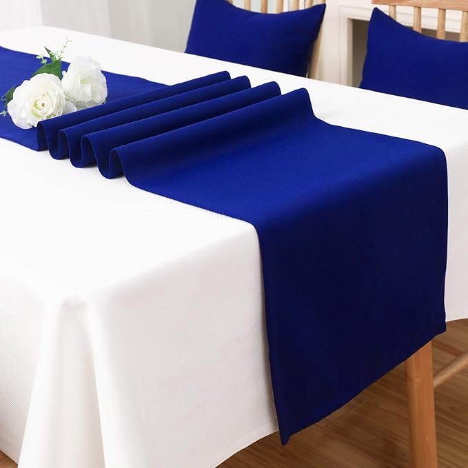 2 PCS Royal Blue Table Runner 14x72 Inch Long Coublt Blue Color Thick Polyester - Image 5