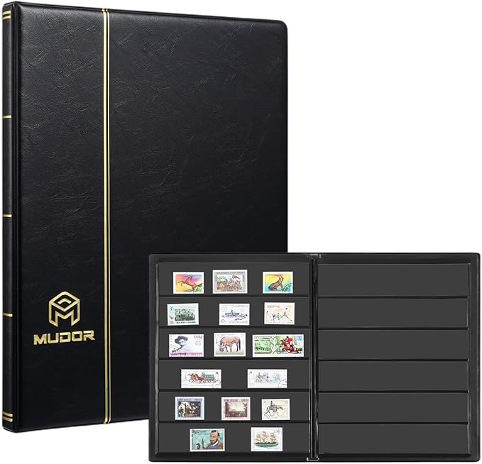 MUDOR Stamp Collecting Album, 6 Rows Pockets Stamp Book - Image 6