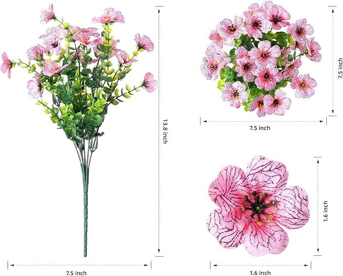 HyeFlora Artificial Flowers for Outdoor Indoor Garden Home Decoration, Faux - Image 5