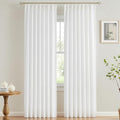 Vision Home White Pinch Pleated Semi Sheer Curtains Textured Light Filtering by VisionHome