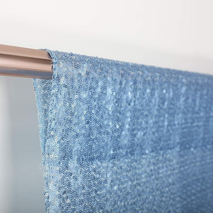 Poise3EHome Baby Blue Sequin Backdrop Curtains, 4 Panels 2FTx8FT Glitter - Image 6