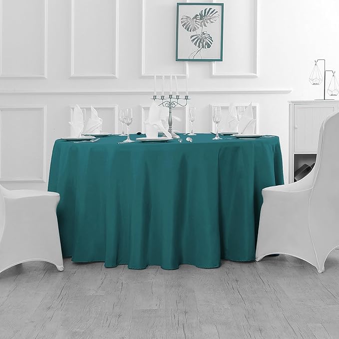 60 inch Round Tablecloth Washable Polyester Table Cloth Decorative Table Cover - Image 6