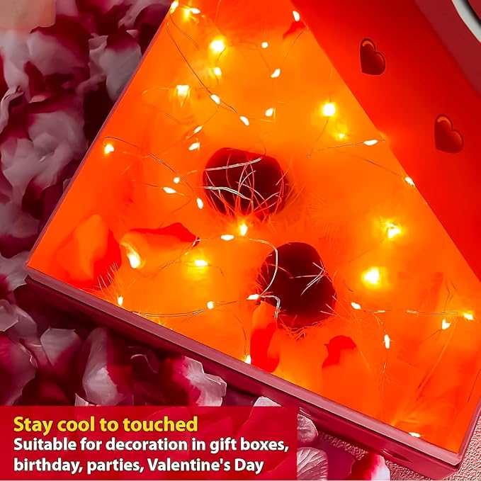 HXWEIYE 12 Pack 7ft 20LED Orange Fairy Lights Battery Operated - Image 4