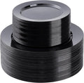 100PCS Black Plastic Plates Set, 50 10.25 inch Dinner Plates and 50 7.5 inch by BESTSTAR