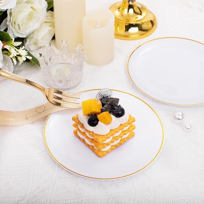 Festiva 200Pcs Gold Dessert Plates 6.3" - Image 5