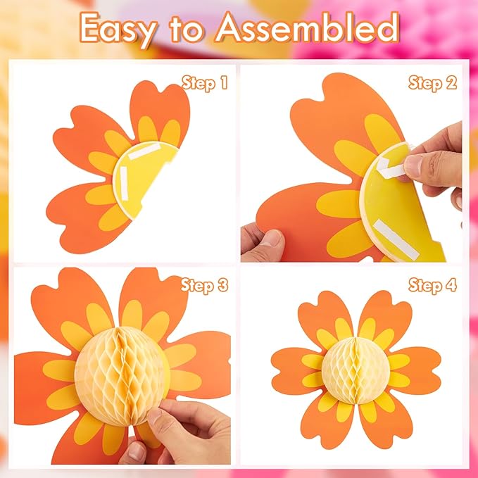 SUNBEAUTY 9 PCS 10 Inches Daisy Birthday Party Decorations - Image 3