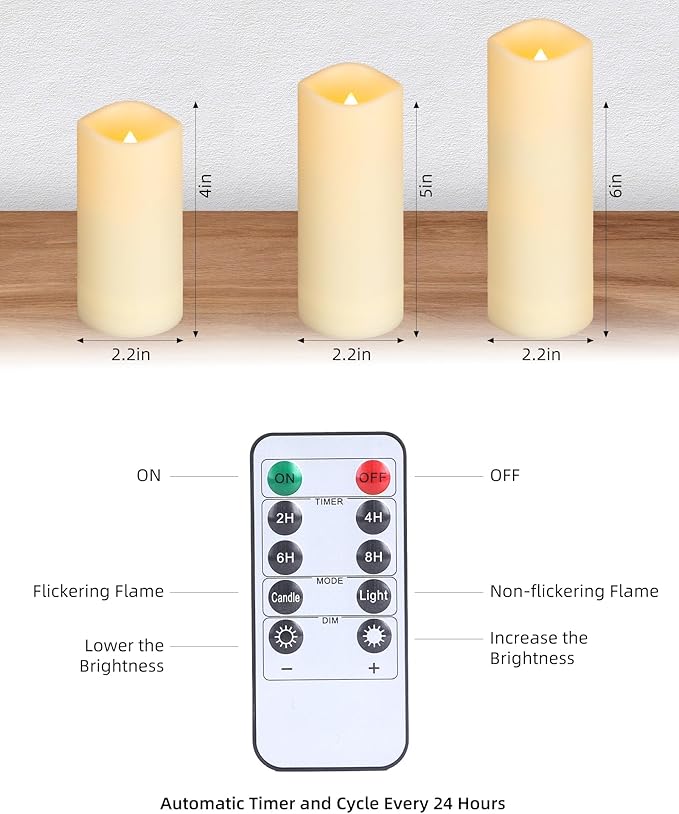 Enido 12 Pc Flameless LED Candles - Image 6