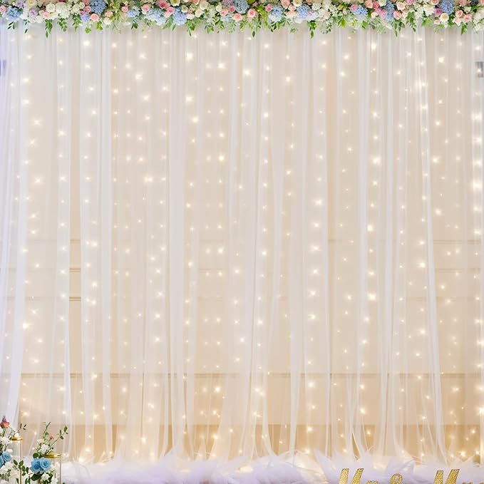 20x10ft White Tulle Backdrop Curtains - Image 7