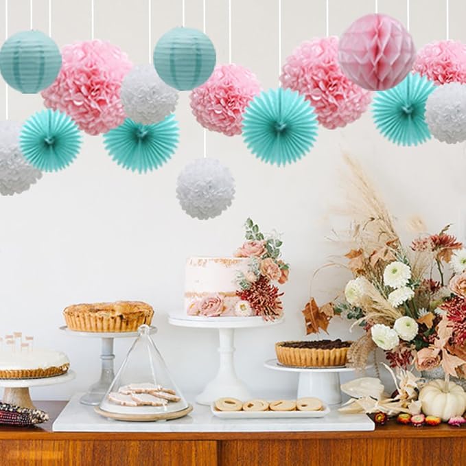 Teal Party Supplies for Bridal Baby Shower First Birthday Party Wedding - Image 4