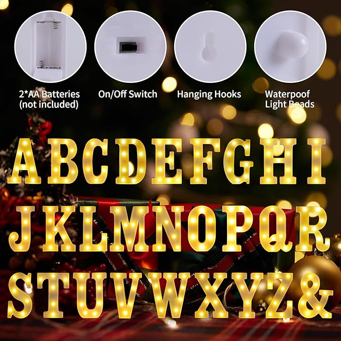 Light Up Letters Q, LED Sign Marquee Letters 26 Alphabet - Image 3
