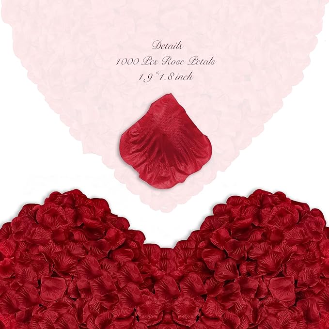 1000Pieces Rose Petals, Artificial Flower Petals Fake Rose Petals - Image 2
