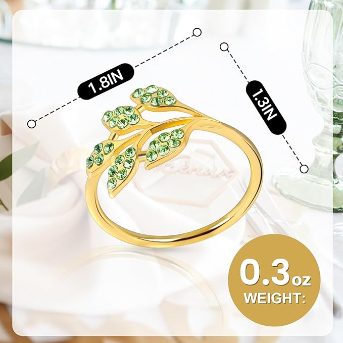 Gold Napkin Rings Set of 10, Napkin Rings Holder Buckles, Thanksgiving - Image 6