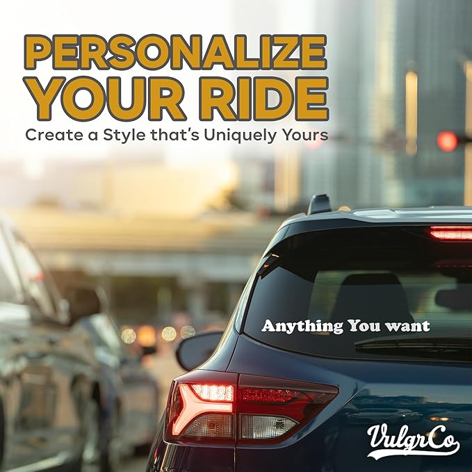 VulgrCo Custom Windshield Sticker, Create Your Own Custom Vinyl Decals - Image 2