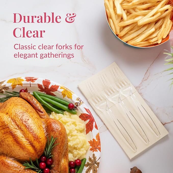 Prestee 300 Count Disposable Plastic Forks - Image 2