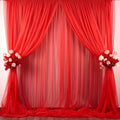 20ft X 10ft Red Tulle Backdrop Curtain by Partisky